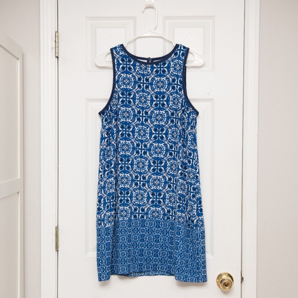 Mud Pie Dress - LIKE NEW! Sz Small - Blue All Over Print Sleeveless Shift Dress - Picture 1 of 4